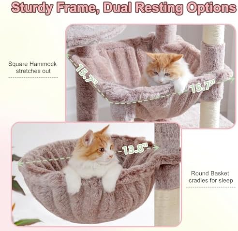 Heybly Cat Tree, 76-Inch Tall Heavy Duty Cat Tower - Image 4