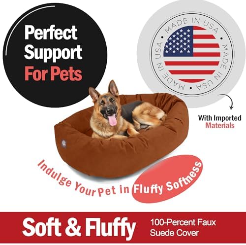 Majestic Pet 52 Inch Suede Calming Dog Bed Washable – Cozy Soft Round Dog Bed - Image 2