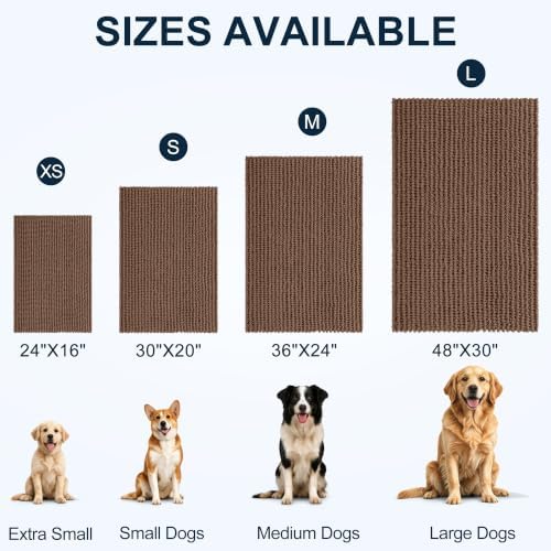 Smiry Dog Door Mat for Muddy Paws 30x20, Ultra Absorbent Chenille Doormat - Image 2