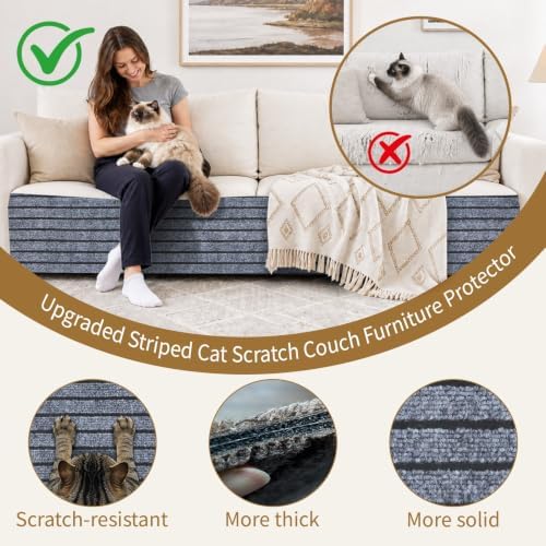 2Pack Cat Scratch Furniture Protector, Self-Adhesive Scratch Pad - Image 3