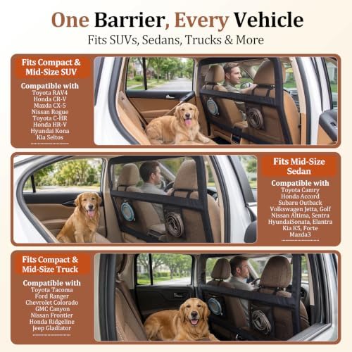 Dog Car Barrier for Cars SUVs Trucks – 50" Wide Pet Divider for Back Seat & - Image 4