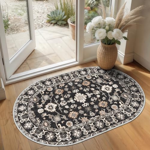 2x3 Small Oval Rug Entry: Washale Soft Non Slip Rug by NYZEL