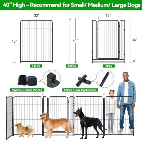Kfvigoho Dog Playpen Outdoor Extra Wide 12 Panels Heavy Duty Dog Fence 40" - Image 3