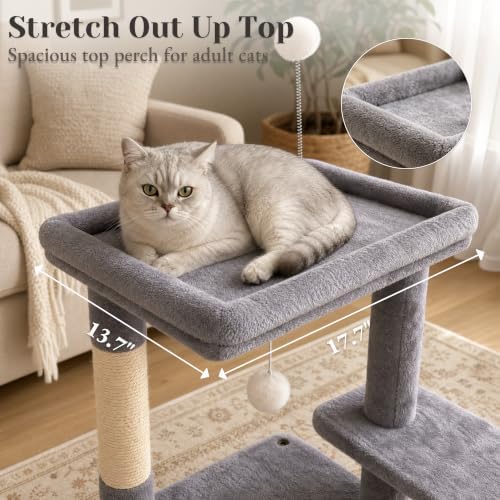 baoheDC 48" Cat Tree, 3 Condos, Space-Saving Design, Indoor Cats - Image 5