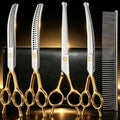 Dog Grooming Scissors Kit, Curved Pet Grooming Shears Set by Fcysy