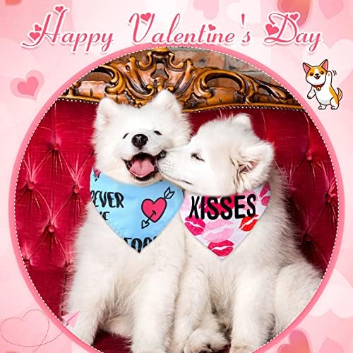 60 Pcs Valentine's Day Dog Bandanas Bulk Heart Pet Bandanas Adjustable Dog Bibs Triangle Scarf Holiday Costume for Small Medium Pet (Heart Pattern) - Image 6