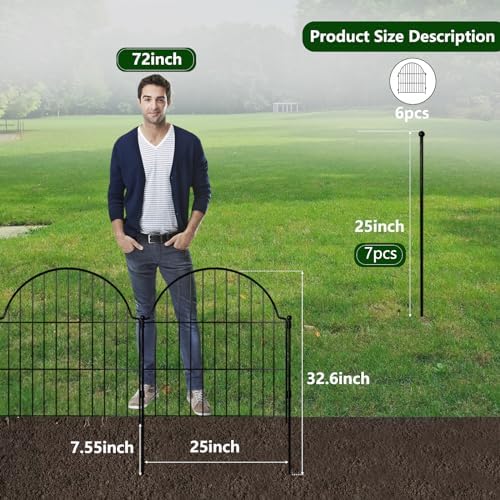 6 Panels No Dig Decorative Garden Fence - Image 2
