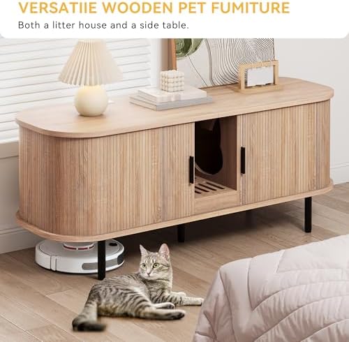 DWVO 55.1in Double Cat Litter Box Enclosure - Image 5
