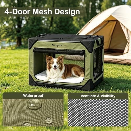 Collapsible Soft Dog Crate 26 Inch, Portable Travel Pet Crate - Image 6