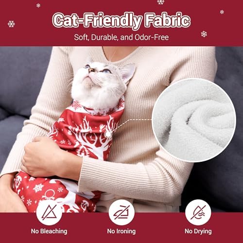 27.5" Large Cat Wrap for Nail Trimming for Adult Cats & Small Dog RED - Image 4