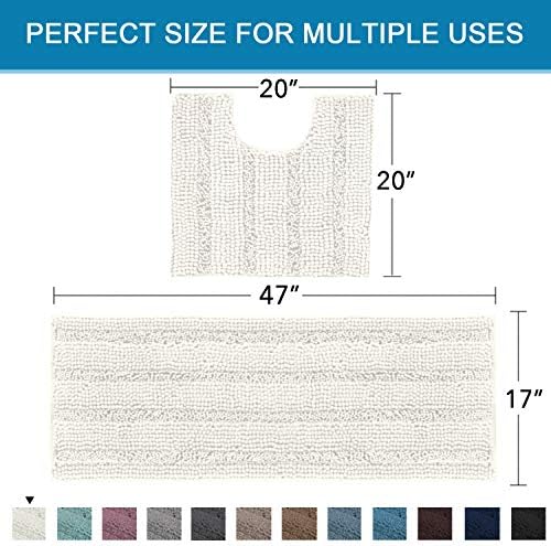 H.VERSAILTEX Bathroom Rugs Bath Rug Set 2 Piece Bathroom Contour Rug Toilet Mat - Image 2