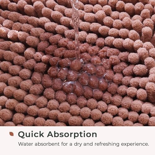 FRESHMINT Chenille Bathroom Rugs Mat 32"x20", Non-Slip Bath Mat - Image 4