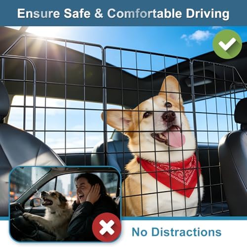 FEED GARDEN Dog Car Barrier for SUV, Heavy Duty Steel Wire Mesh Pet Divider - Image 6