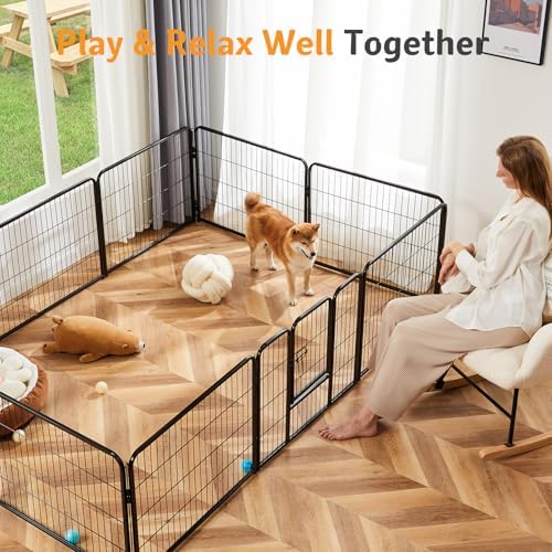 NEWBULIG Dog Playpen Indoor 4 Panels 40 Inch, Metal Outdoor Dog Fence Pen - Image 3