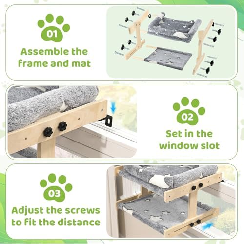 Cat Window Perch, Glow in The Dark Cordless Pet Hammock Bed - Image 4