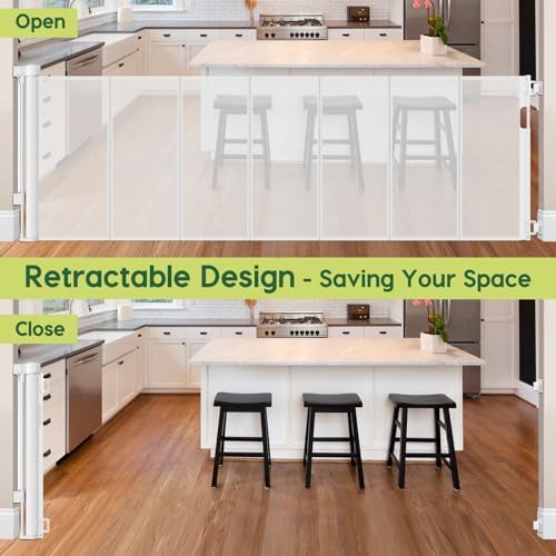 Reinforced 80 Inch Extra Wide Retractable Baby Gate - Image 4