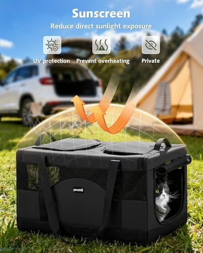 Pecute Cat Carrier, Soft Double Pet Crate - Image 6
