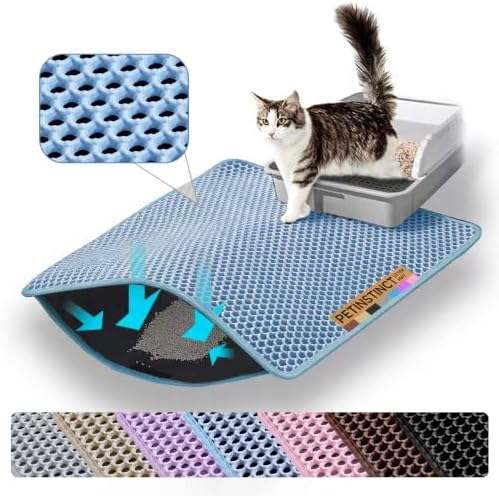 Extra Large Cat Litter Mat, Double Layer Honeycomb Design by Petinstinct