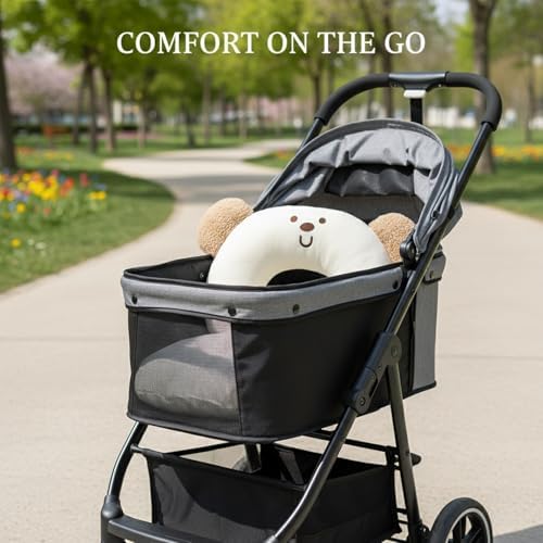 U-Shaped Pet Stroller Cushion Insert, Soft Polyester Pad - Image 2