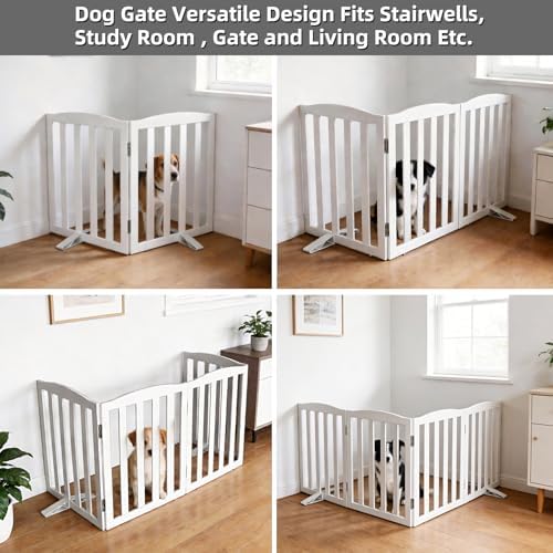 Freestanding Dog Gate Indoor, Doggie Gate Foldable Dog Gates - Image 4