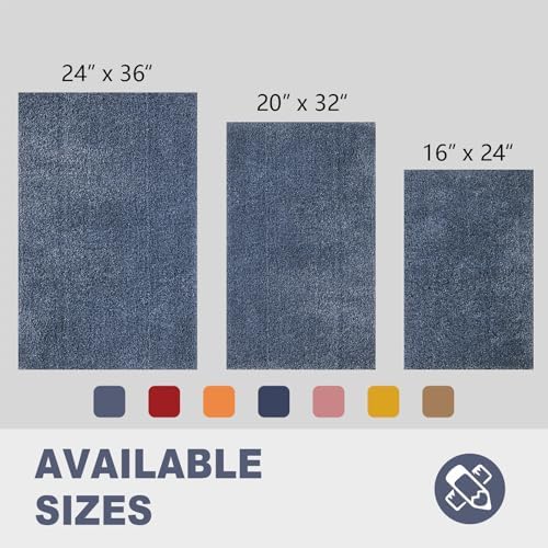 CozeCube Dusty Blue 32"x20" Shaggy Non Slip Soft Washable Bath Mat - Image 3