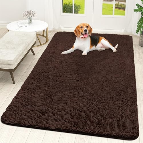 OLANLY Dog Door Mat for Muddy Paws 70x46, Super Absorbent Chenille Mud Mat by OLANLY