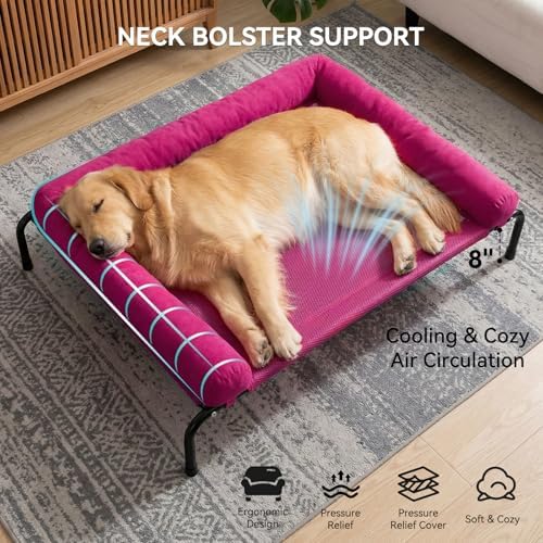 Cooling Elevated Dog Bed for Large Dogs, Indoor & Outdoor Raised Dog Bed - Image 2