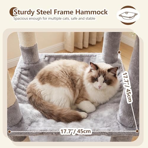 Heybly 53.1" Corner Cat Tree for Large Cats – Interactive Play HCT029W - Image 3