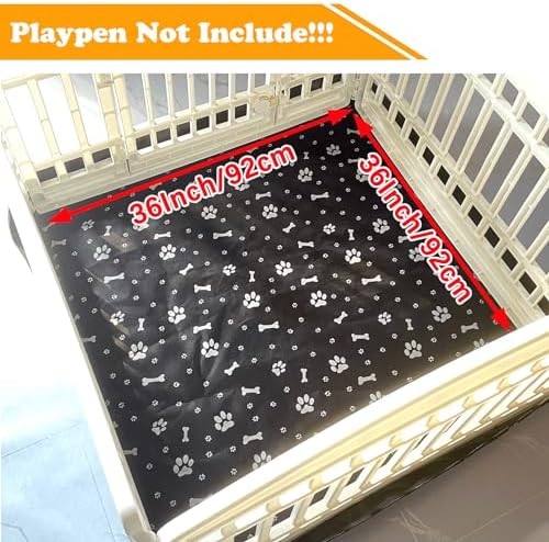 Dog Playpen Bottom Pad Fits for 36 Inch 4 Panels Exercise Pet Playpen, Dog - Image 2