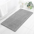 Chenille Bathroom Rug 26"x44" Gray, Non-Slip Plush Bath Mat by Kildoss