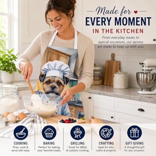 Caroline's Treasures Border Terrier The Chef Apron Cooking Kitchen Server - Image 6
