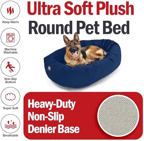 Majestic Pet 52 Inch Suede Calming Dog Bed Washable – Cozy Soft Round Dog Bed - Image 6