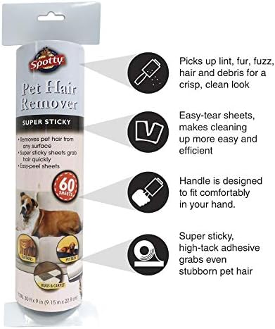 Spotty Supersize Extra Sticky, Adhesive Lint Roller Refill, Pet Cat & Dog Hair - Image 3