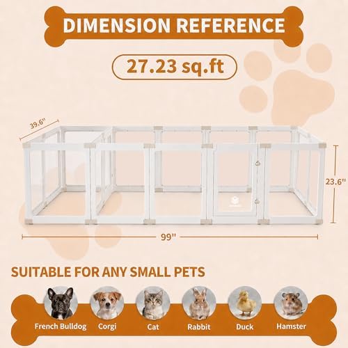 Acrylic Dog Playpen Indoor for Small Dogs & Puppies - Image 3