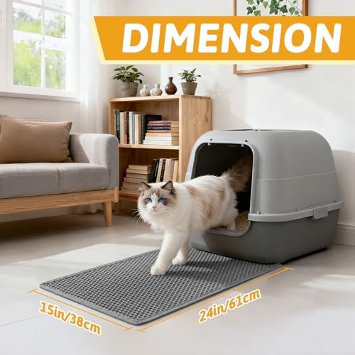 Pieviev Cat Litter Mat, Double-Layer Waterproof Litter Trap - Image 2
