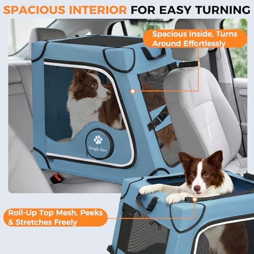 Snagle Paw Portable Dog Crate for Car Travel, Metal Frame Pet Crate, Pet - Image 2
