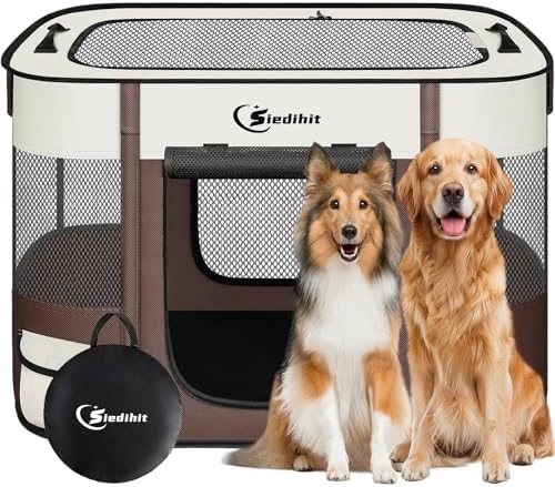 Siedihit 35" Dog Playpen, Cat Puppy Pen, Pet Portable Crate Indoor Outdoor by Siedihit