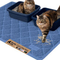 GORILLA GRIP Cat Litter Box Mat, Coiled Mesh Trapping Mats, 47x35 Navy by GorillaGrip