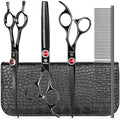 GLADOG 7 Inch Professional Dog Grooming Scissors Kit, 5-in-1 Titanium Coated by GLADOG