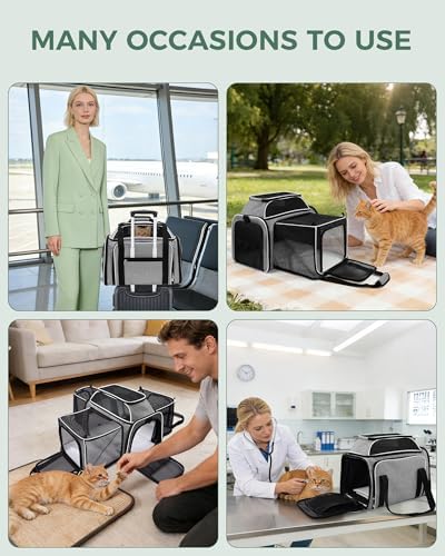 Cat Carrier Bag, Airline Approved Pet Carrier Soft Side Pet Travel 5 Sides Open - Image 6