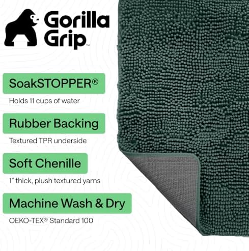 GORILLA GRIP SoakSTOPPER Dog Door Mat, Machine Wash and Dry, 24x17 Green - Image 3