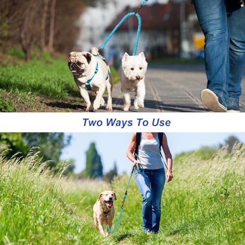 MingXpets Double Dog Leash, 360° Swivel Tangle Free Bungee Walking Training - Image 4