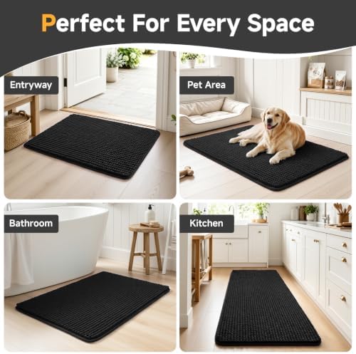 Ophanie Black Door Mat Runner 60x48, Muddy Mats - Image 7