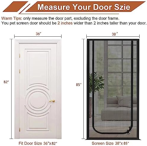 Dixutzi Reinforced Cat Screen Door Fits Door Size 36''x 82'', Heavy Duty Pets - Image 4