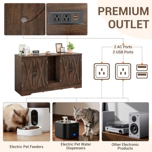 59.1" Cat Litter Box Enclosure for 2 Cats, Hidden Litter Box Furniture - Image 6
