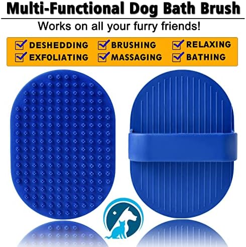 Dog Grooming Brush, Dog Shampoo Bath Brush Shedding Soothing Massage Rubber Comb - Image 5