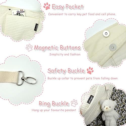 NATUYA Small Dog Cat Carrier Sling, Adjustable Canvas Pet Puppy Pouch - Image 4