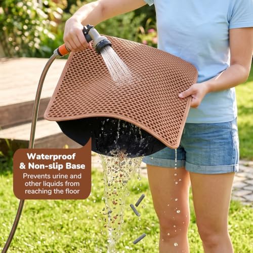 Cat Litter Mat 24"x15", Double Layer Waterproof Litterbox Mat - Image 6