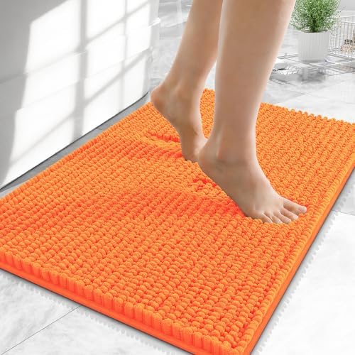 OLANLY Thick Chenille Small Bathroom Rugs 24x16, Absorbent Bath Mat by OLANLY