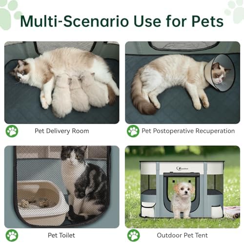 Siedihit 28" Dog Playpen, Cat Puppy Pen, Pet Portable Crate Indoor Outdoor - Image 6
